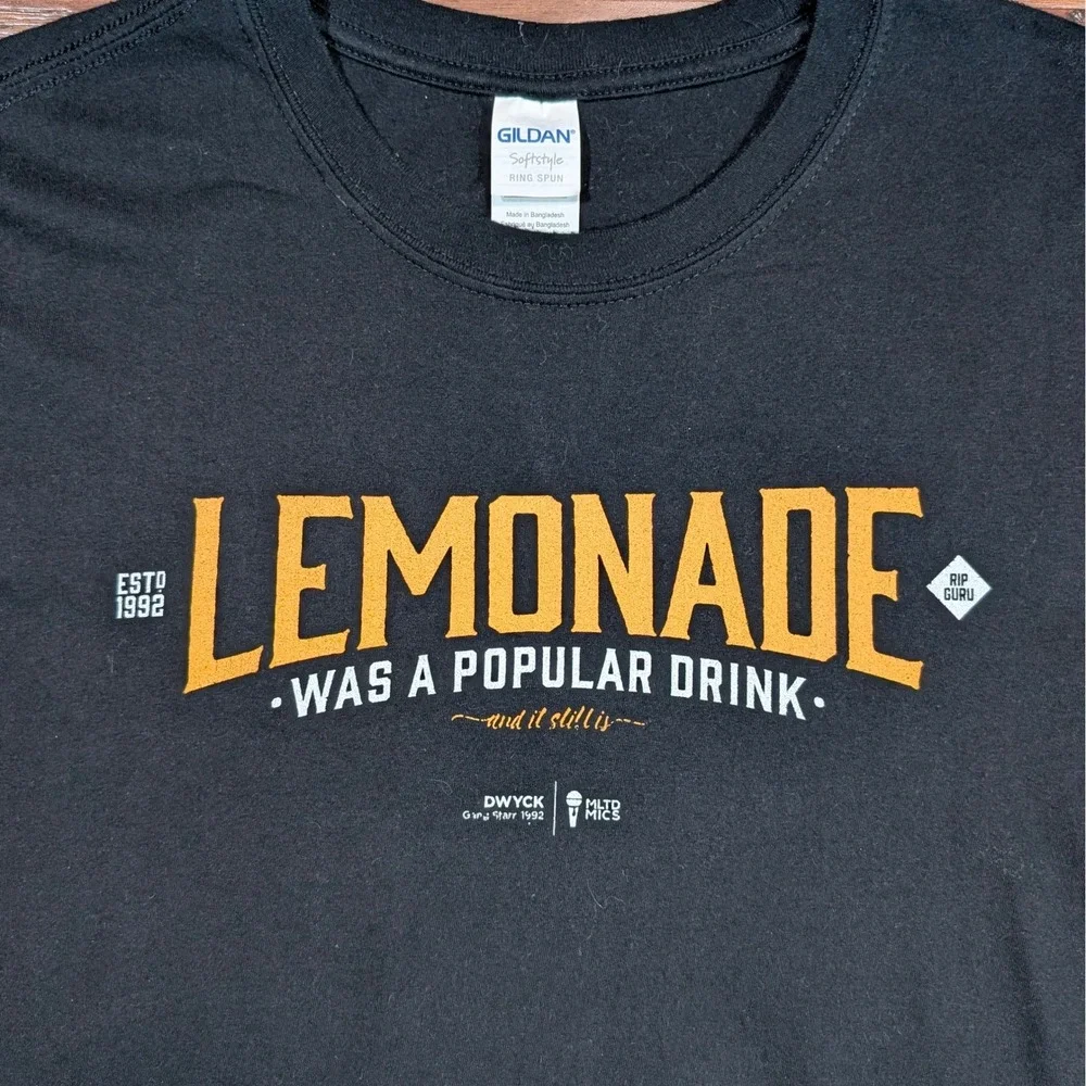 Gang Starr DWYCK Lemonade Was A Popular Drink RIP Guru T-Shirt‎ Black Med 20x28